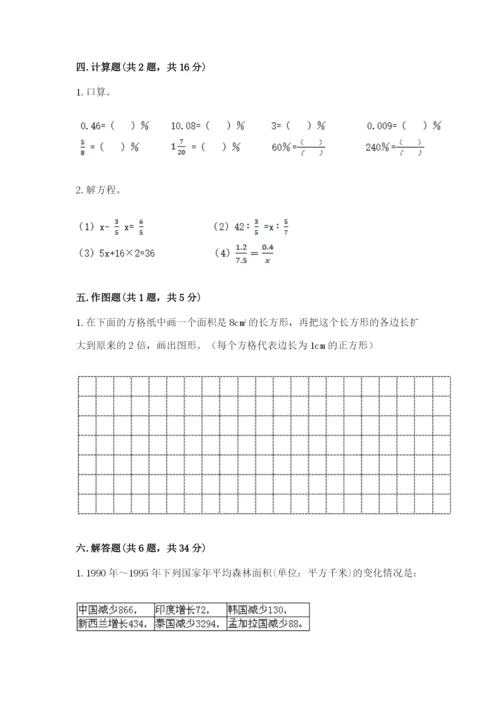 北师大版六年级下册数学 期末检测卷及完整答案【易错题】.docx