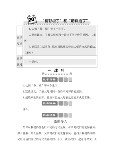 20 “精彩极了”和“糟糕透了” 教案