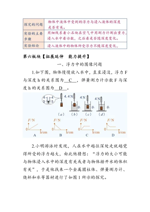 人教版物理八年级下册《浮力》教案