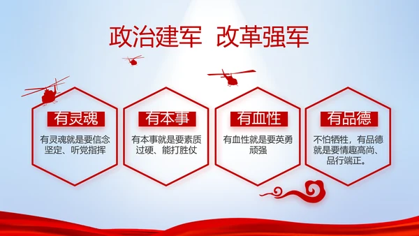 八一部队改革宣传动态PPT模板封面含视频