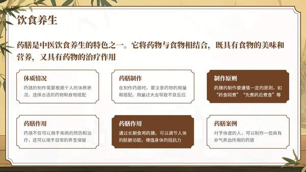 棕色中国风中医养生知识科普PPT模板