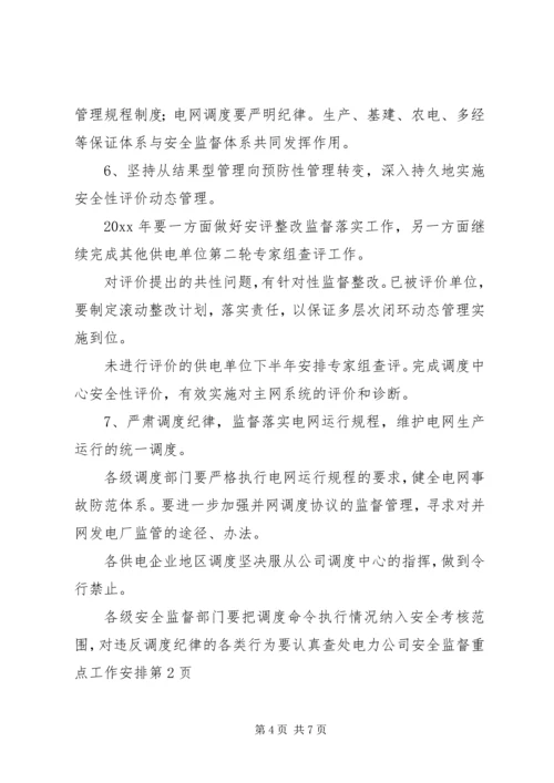电力公司安全监督重点工作安排.docx