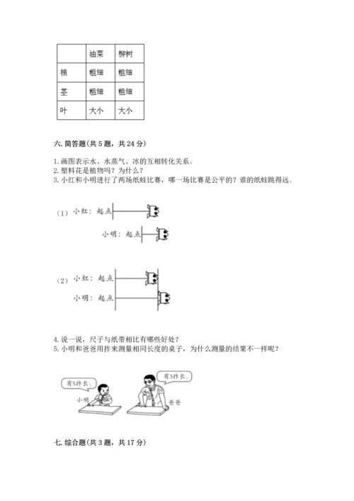 教科版一年级上册科学期末测试卷（有一套）word版.docx