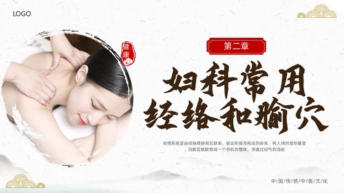 中国风古风中医妇科外治法传统中医文化经络护理培训PPT