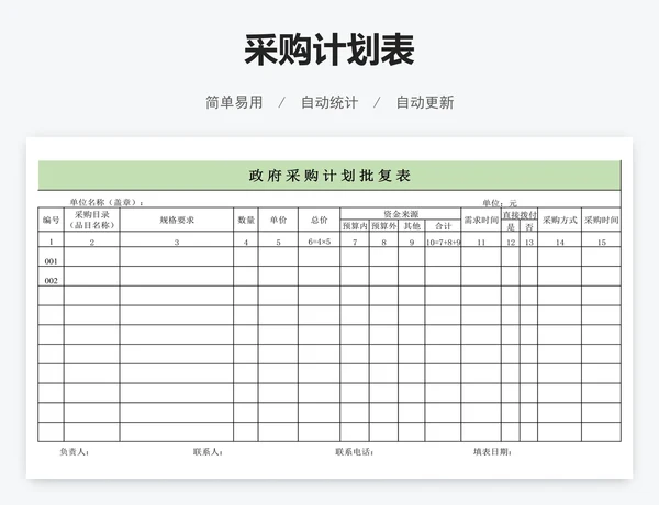 采购计划表