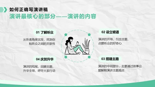 绿色插画风如何提升公众演讲能力