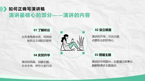 绿色插画风如何提升公众演讲能力