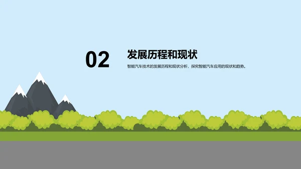 蓝色插画汽车智能化科技应用研究报告PPT模板