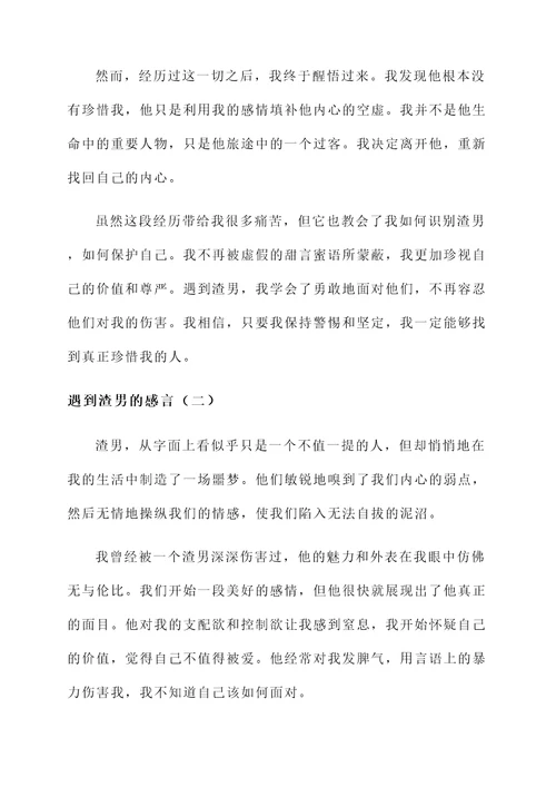 遇到渣男的感言