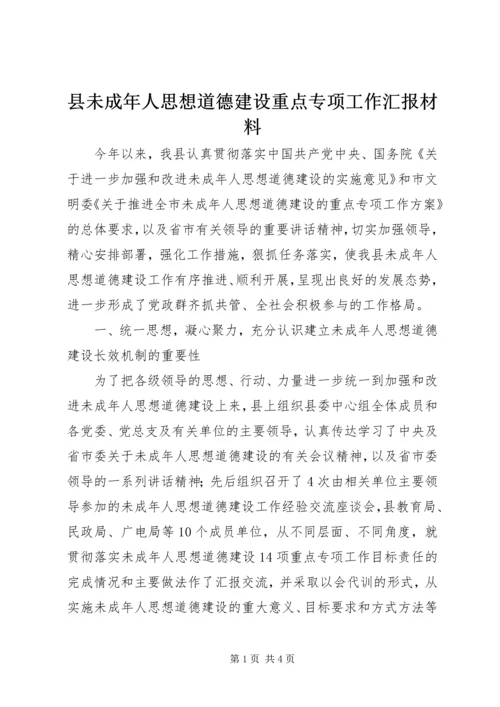 县未成年人思想道德建设重点专项工作汇报材料 (2).docx