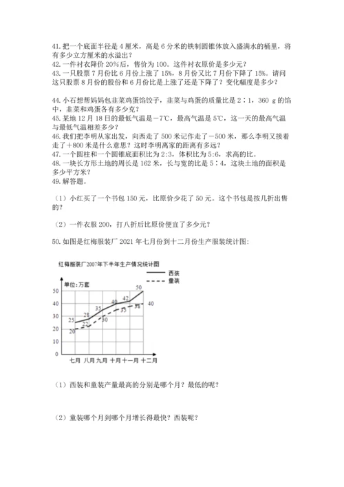 六年级小升初数学应用题50道带答案（考试直接用）.docx