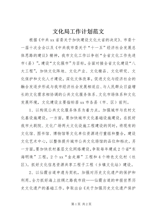 文化局工作计划范文 (2).docx