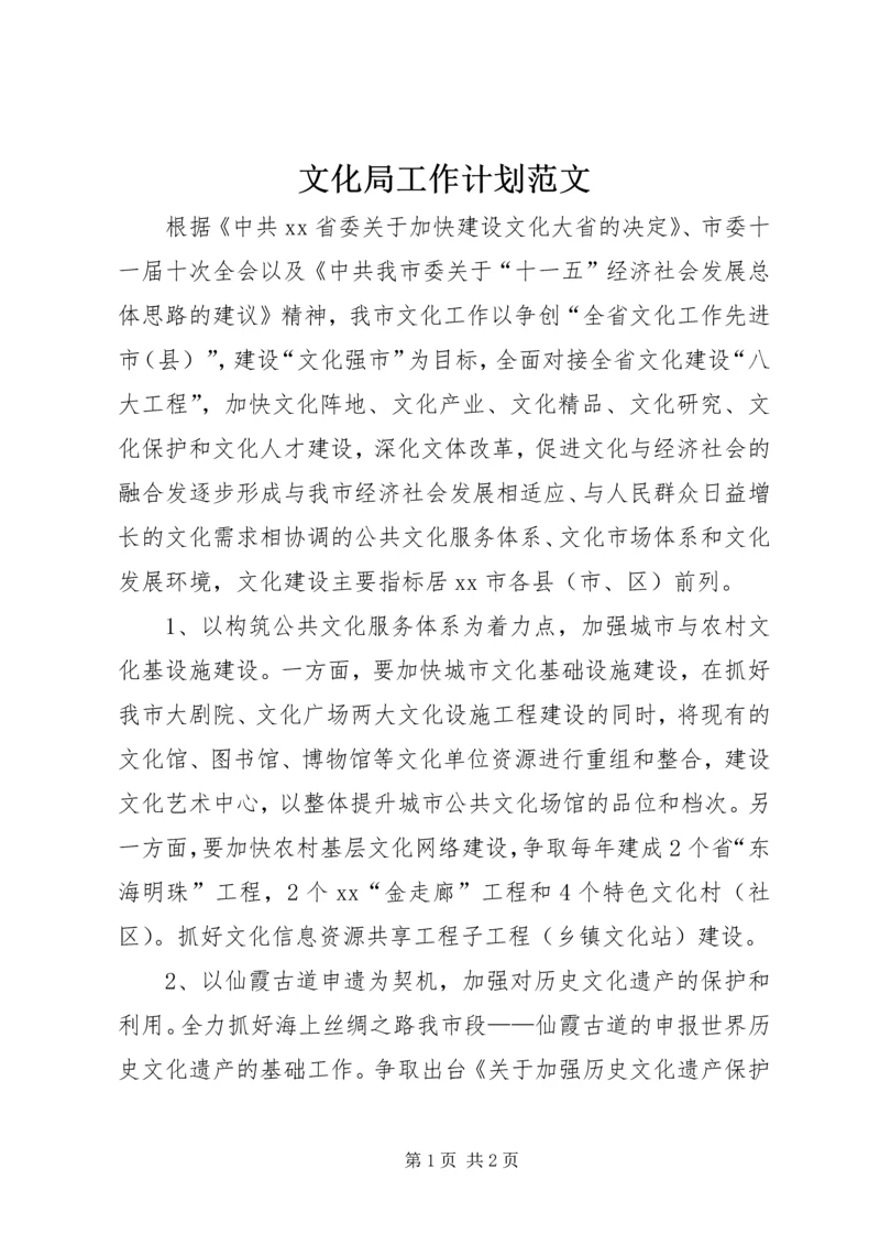 文化局工作计划范文 (2).docx