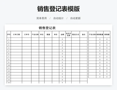 销售登记表模版