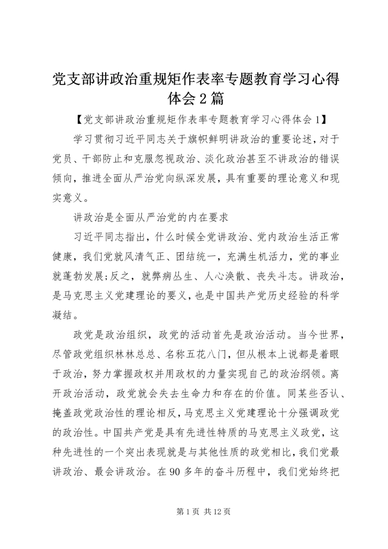 党支部讲政治重规矩作表率专题教育学习心得体会2篇.docx