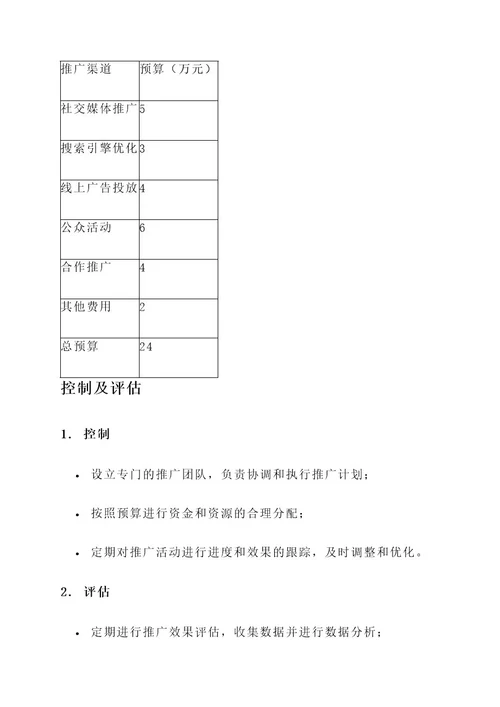 精心编制推广方案