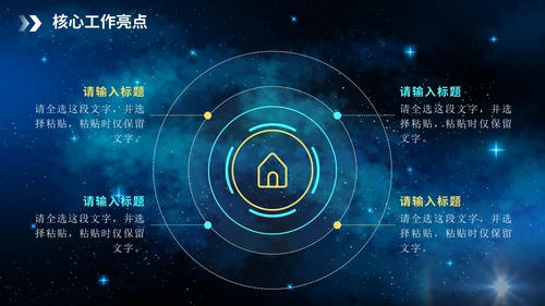 科技星空大气年度述职报告PPT模板