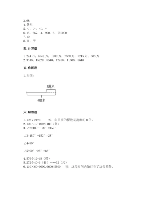 人教版四年级上册数学期末测试卷附参考答案（研优卷）.docx