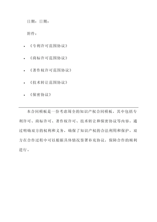 知识产权合同模板