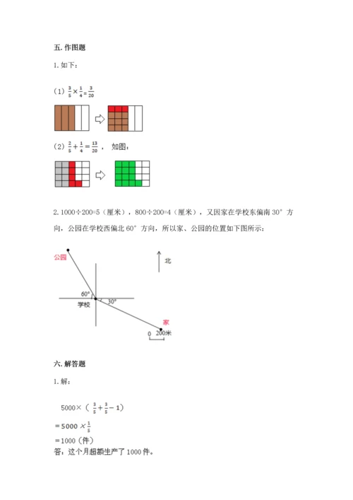 人教版六年级上册数学期中测试卷（考试直接用）.docx