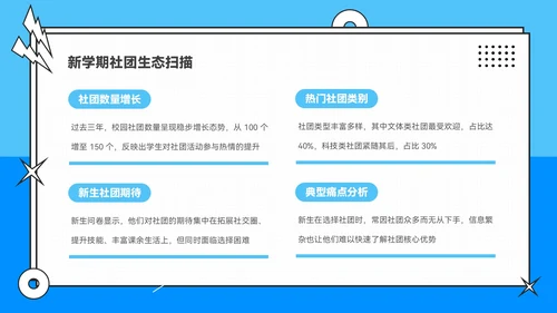 蓝色插画风校园社团招新指南PPT模板