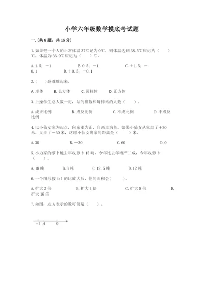 小学六年级数学摸底考试题1套.docx