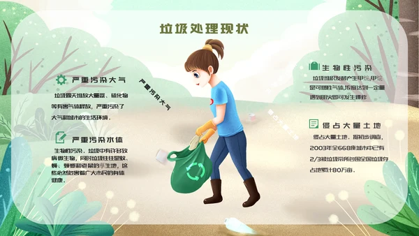 手绘卡通风垃圾分类培训课件通用PPT模板