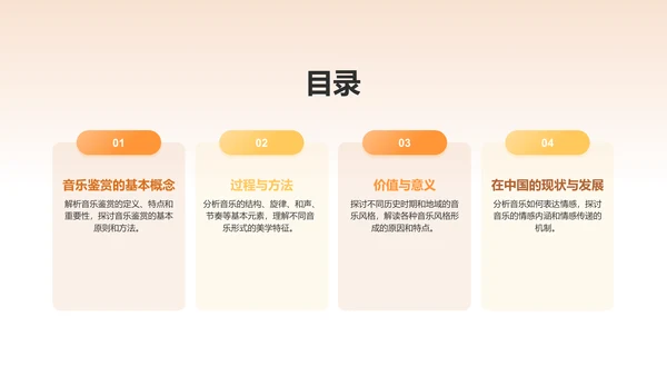 橙色商务音乐鉴赏PPT模板