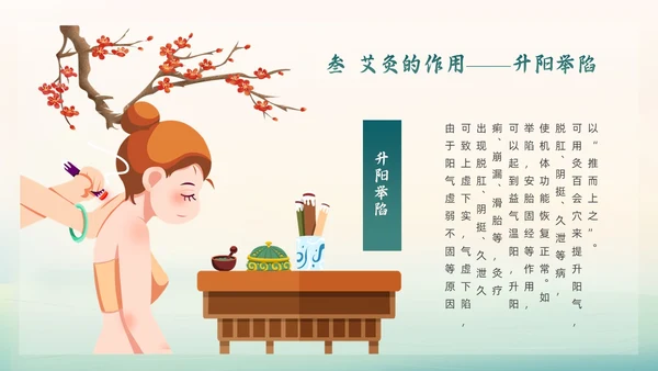 绿色简约国潮风艾灸养生PPT模板
