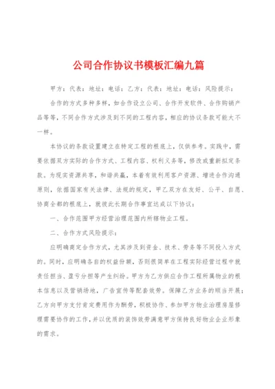 公司合作协议书模板汇编九篇.docx