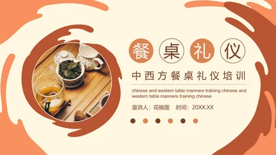 中西方餐桌礼仪茶道培训PPT模板