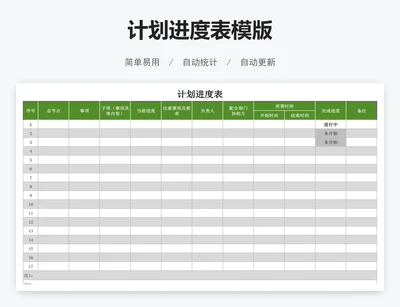 计划进度表模版