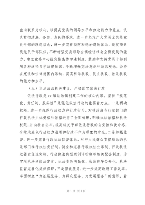 法治乡镇创建工作自检自查报告.docx