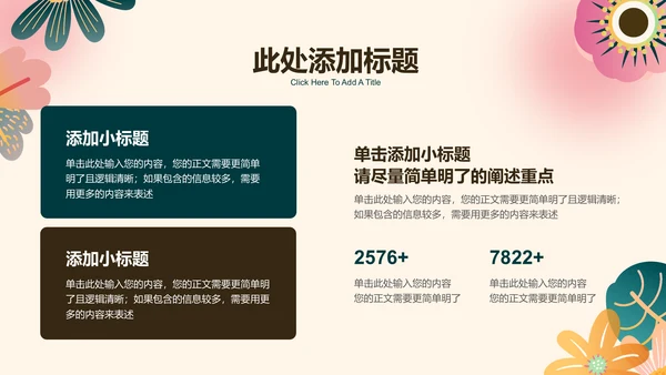小清新花卉通用PPT演示模板