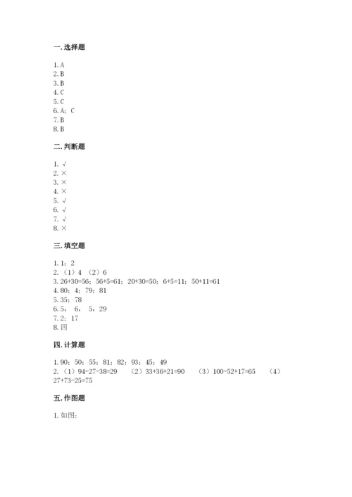 小学二年级上册数学期中测试卷（必刷）word版.docx