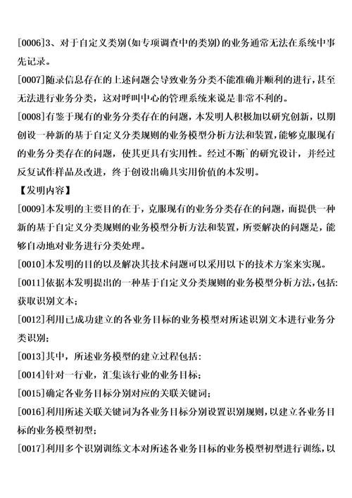 基于自定义分类规则的业务模型分析方法和装置制造方法