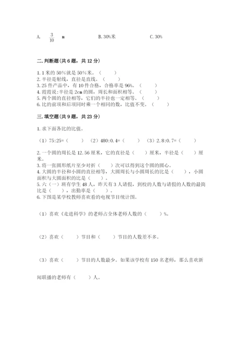 小学数学六年级上册期末考试试卷（全国通用）word版.docx