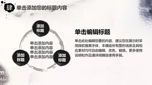 精美水墨江南水墨中国风ppt动态模板