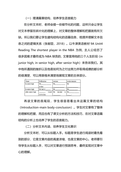 发展英语学科核心素养的阅读教学实践.docx