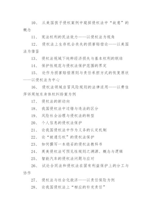 各类法律相关专业论文题目.docx