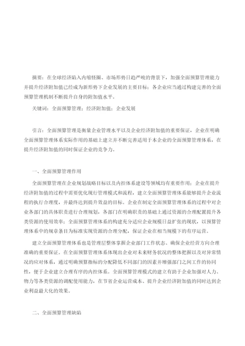 加强全面预算管理提高企业经济附加值.docx