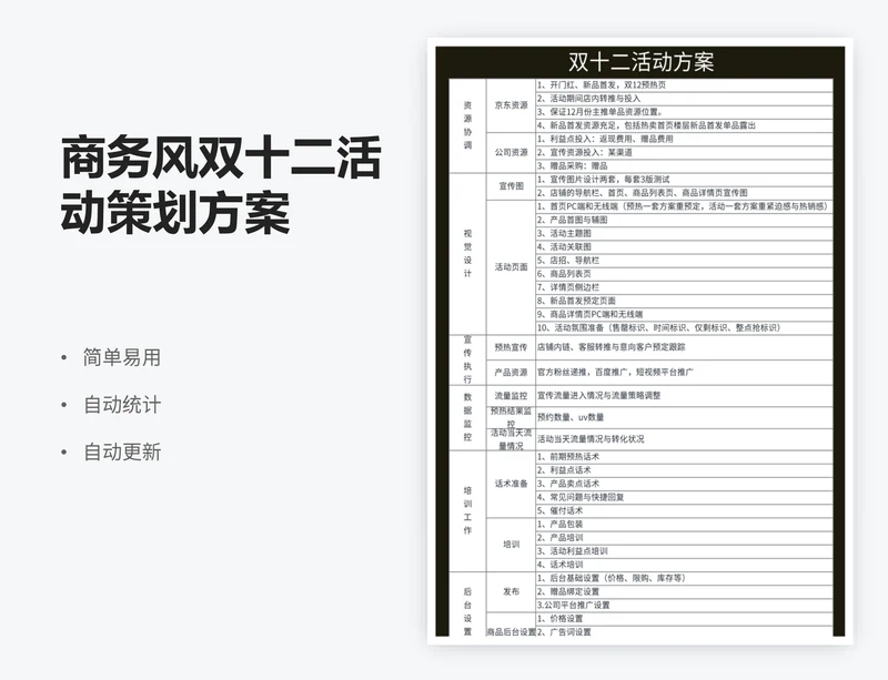 商务风双十二活动策划方案