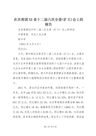 在共青团XX省十二届六次全委(扩大)会上的报告 (4).docx