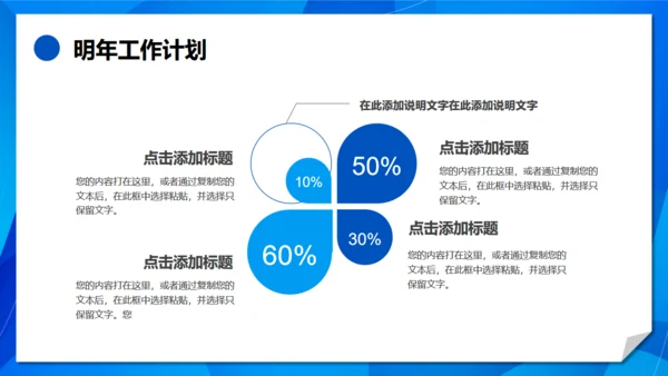 翻页创意蓝色简约风工作总结汇报通用PPT模板