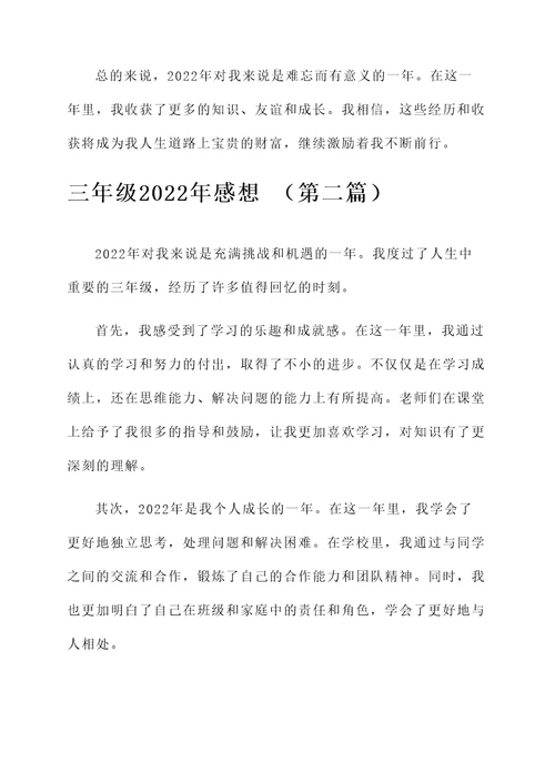 三年级2022年的感想