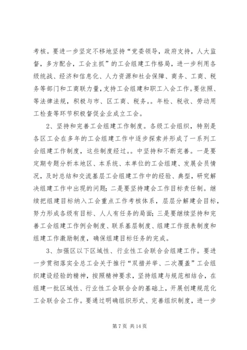 在全市工会基层组织建设会议上的工作报告.docx