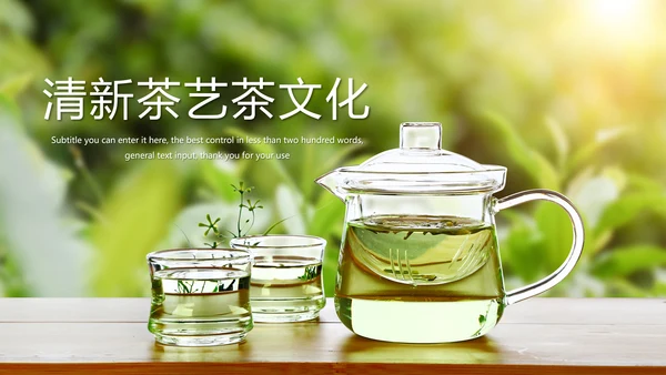 清新茶文化茶叶绿茶产品介绍动态PPT模板
