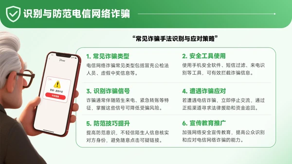绿色3D风网络安全宣传通用PPT模板