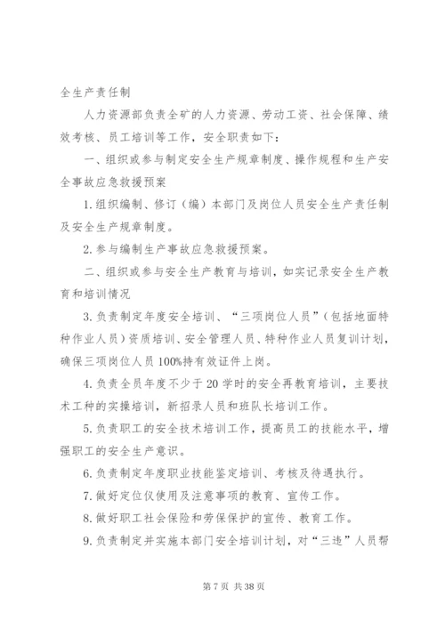 人力资源部门安全生产责任制.docx