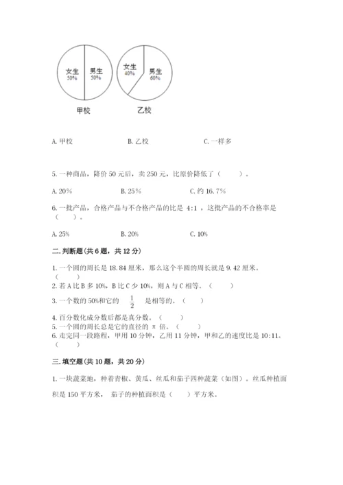 2022六年级上册数学期末考试试卷附完整答案【各地真题】.docx